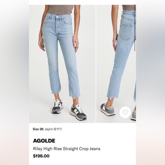 Agolde Riley High Rise Straight Crop Jeans - Picture 5 of 11